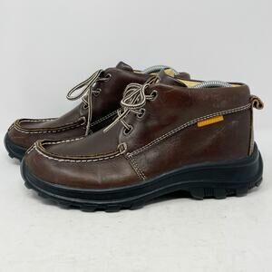 Perry Ellis Chunky Y2K Moc Toe Leather Explorer Hiking Boots Mens 7.5 W 9